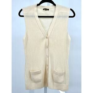 Loro Piana Women's Cashmere Button Down Patch‎ Pocket Preppy Sweater Vest